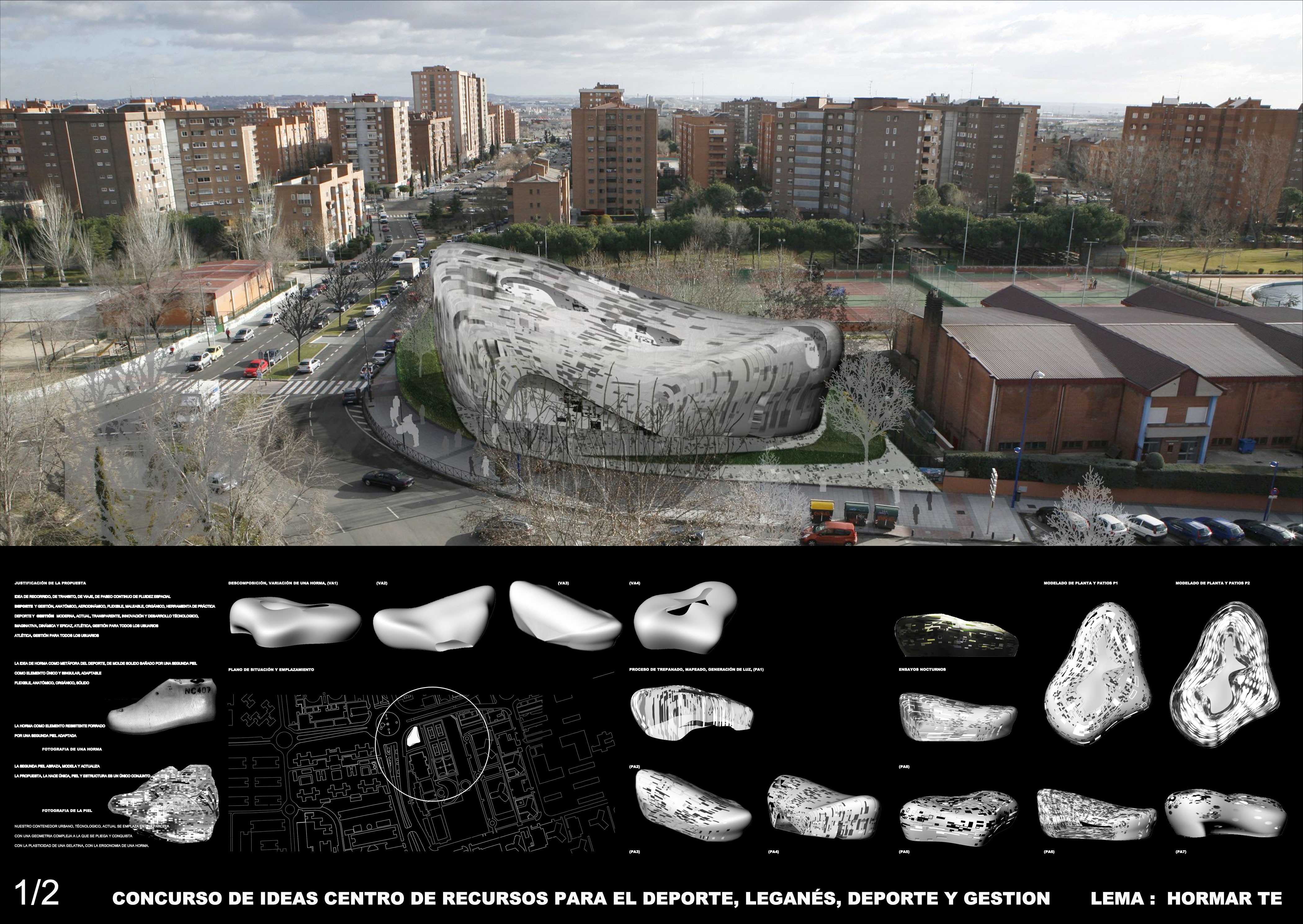 Centro deportivo Leganés panel renders